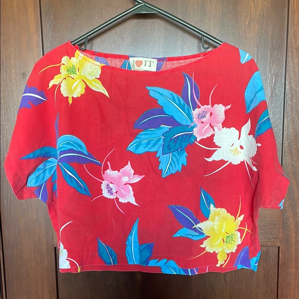 Women's cropped Hawaiian shirt